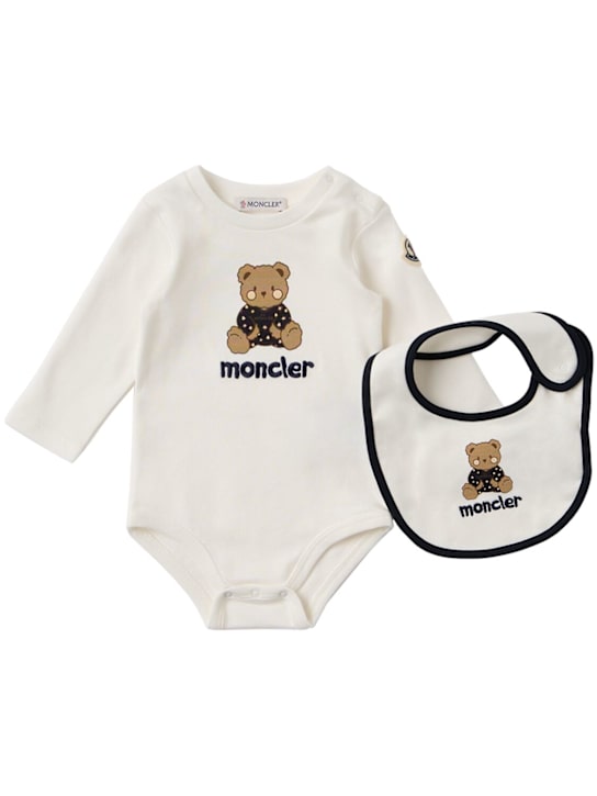 Moncler: Teddy bear logo cotton set