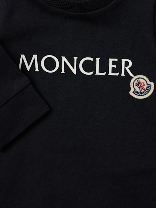 Moncler: Logo cotton baby romper
