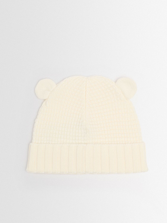 Moncler: Virgin wool beanie w/ teddy bear ears