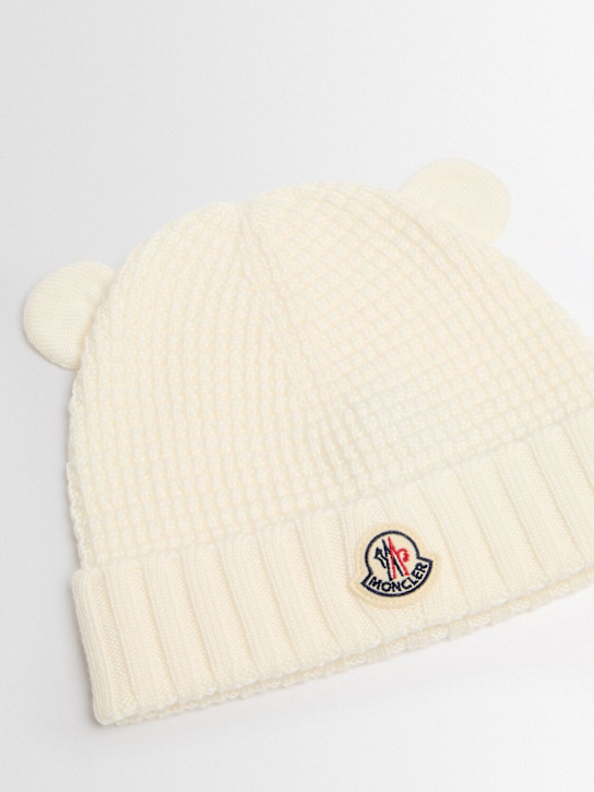 Moncler - Virgin wool beanie w/ teddy bear ears