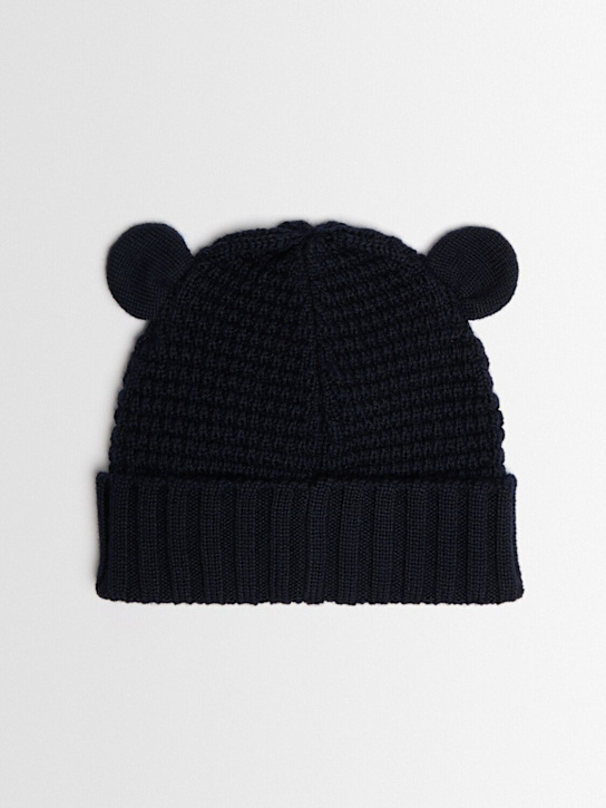 Moncler: Virgin wool beanie w/ teddy bear ears