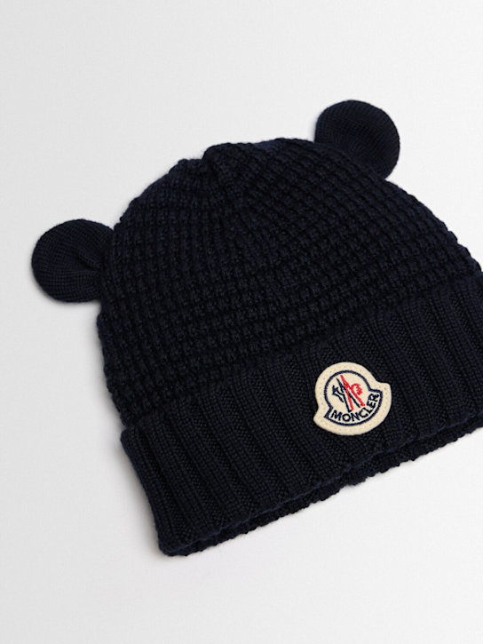 Moncler - Virgin wool beanie w/ teddy bear ears