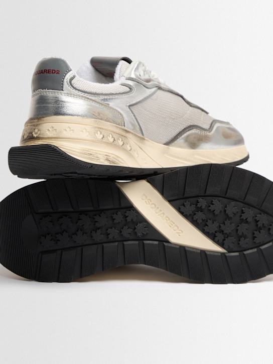 Dsquared2: Sneakers logo en cuir et polyester