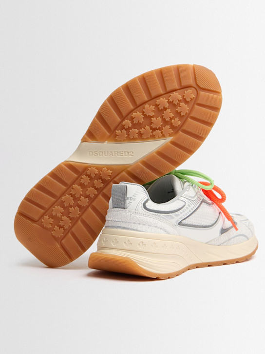 Dsquared2: Sneakers logo en cuir et polyester