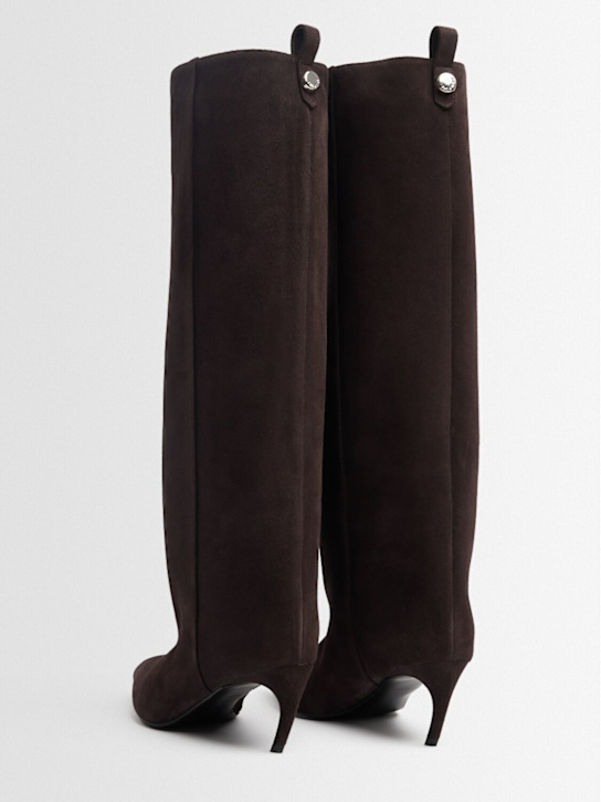 The Attico: 65mm hohe Stiefel aus Wildleder „Lea“