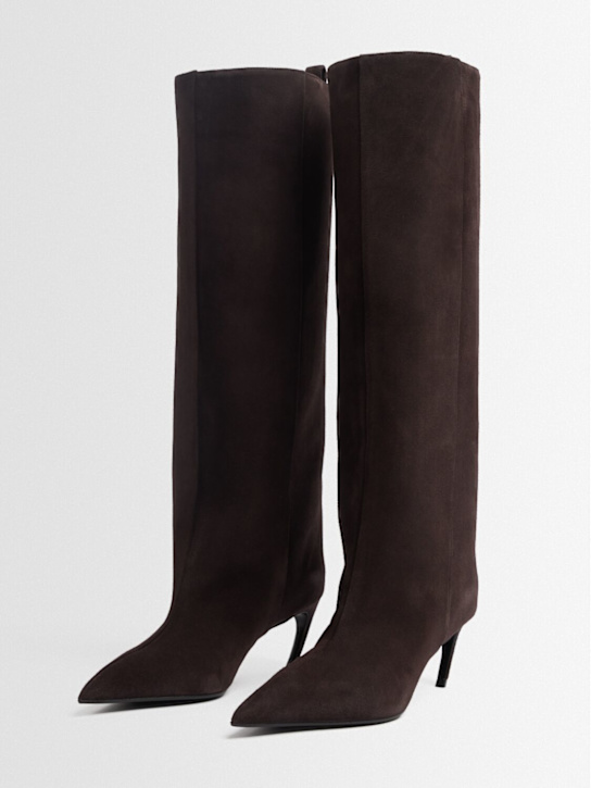 The Attico: 65mm hohe Stiefel aus Wildleder „Lea“