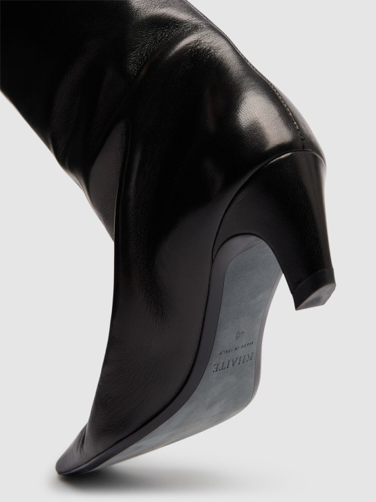 Khaite: Stivali alti Davis in pelle 50mm