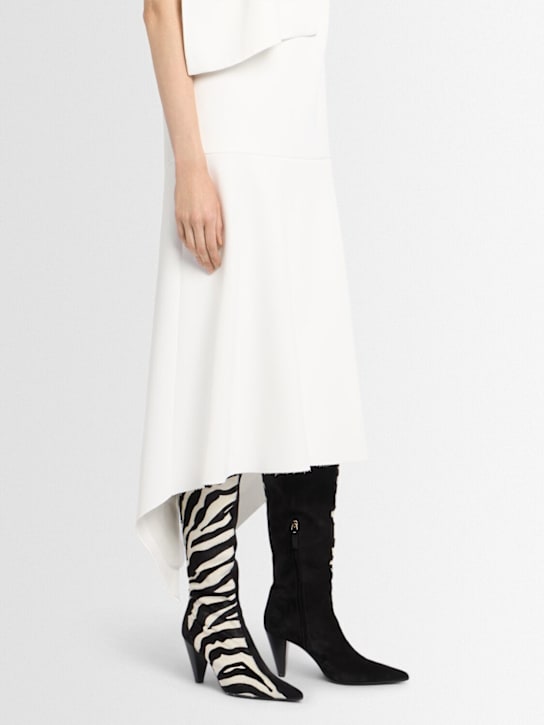 Khaite - 85mm hohe Leder- und Ponyhaar-Stiefel „Harvey“