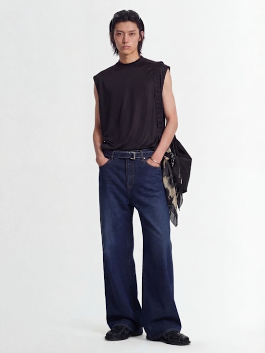 Sacai: Denim jeans w/ belt