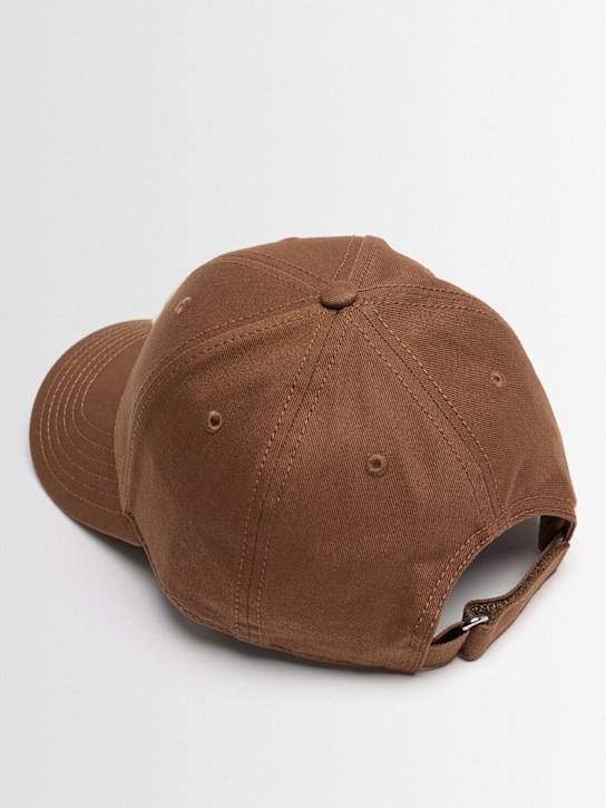 Moncler: Logo cotton gabardine baseball cap