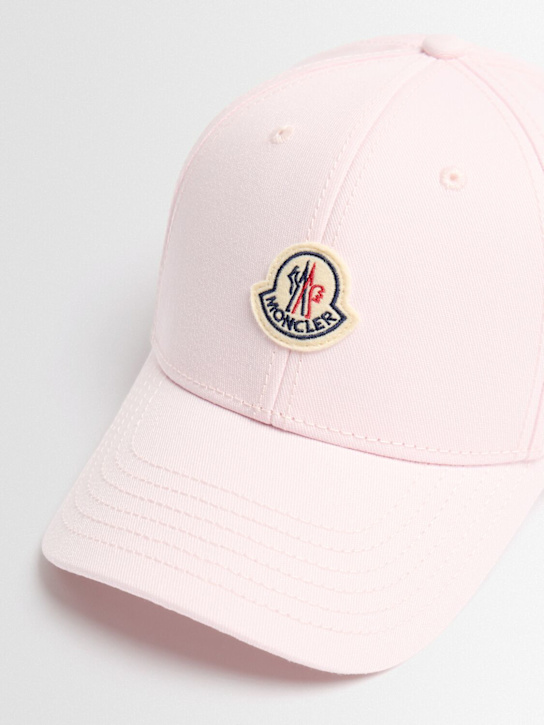 Moncler: Logo cotton gabardine baseball cap