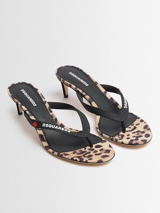 Dsquared2 - Wild2 Leopard print heeled thong sandals