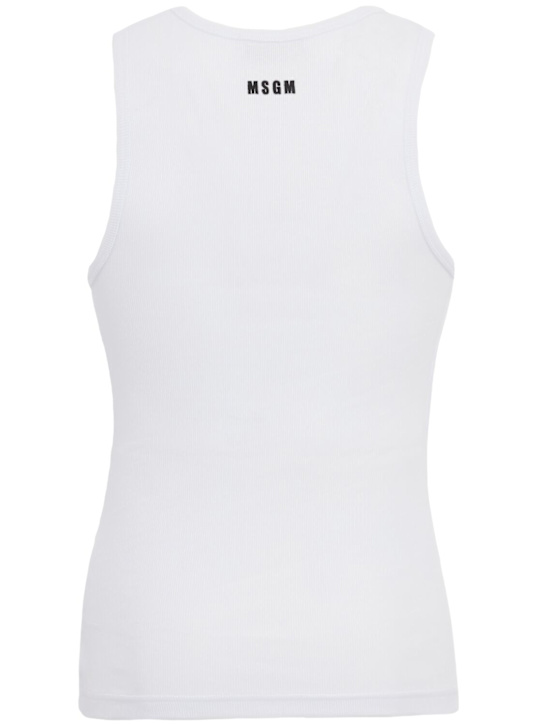 MSGM: Logo cotton blend tank top