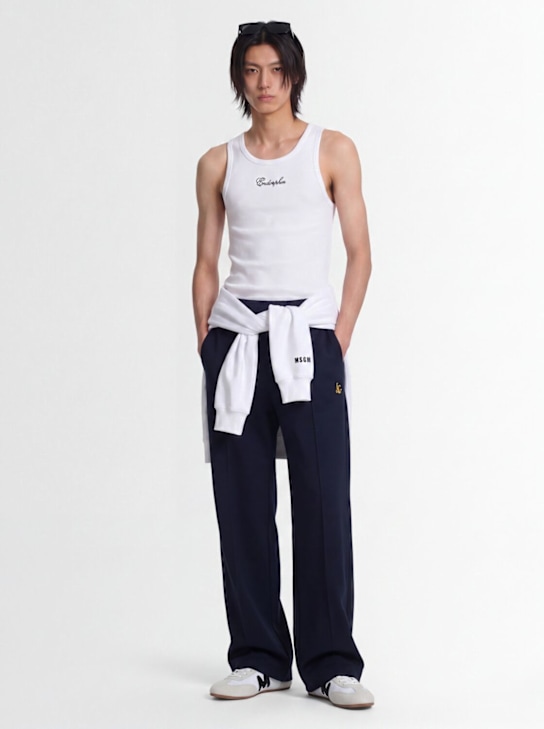 MSGM: Logo cotton blend tank top