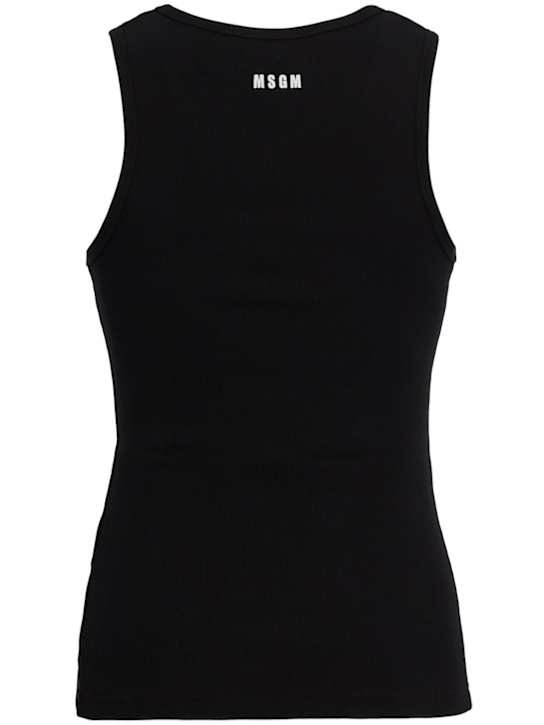 MSGM: Logo cotton blend tank top