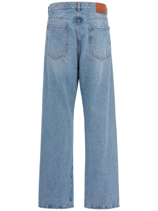 MSGM: Grass stain loose denim jeans