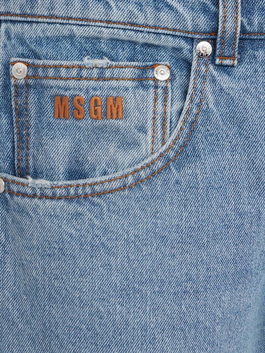 MSGM: Grass stain loose denim jeans