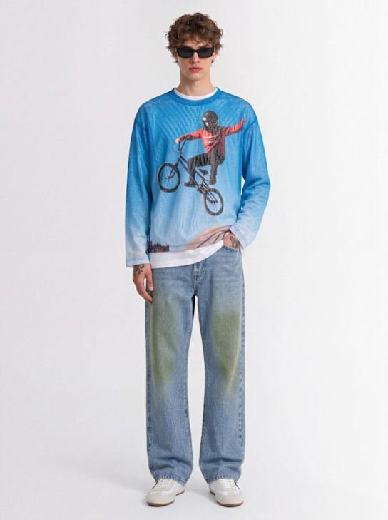 MSGM - Grass stain loose denim jeans