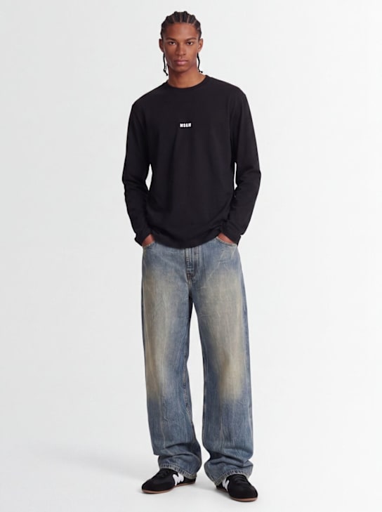 MSGM: Logo long sleeve cotton t-shirt