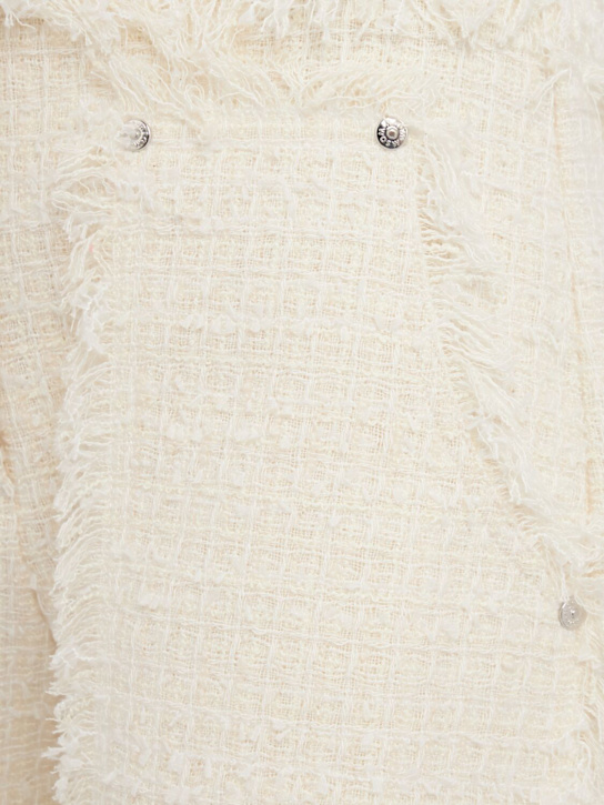 MSGM: Fringed bouclé shorts