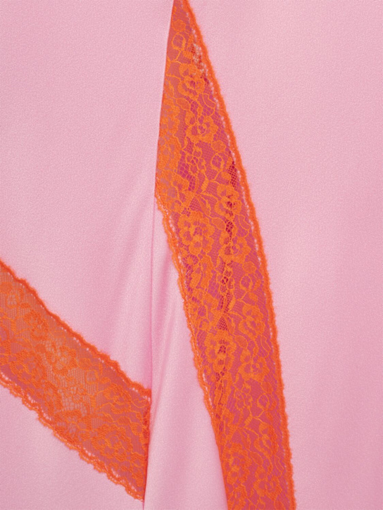 MSGM: Satin long dress with lace