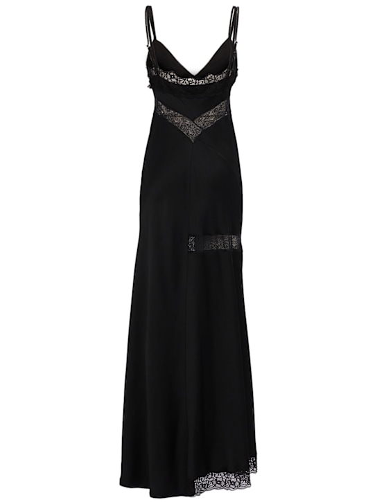 MSGM: Satin long dress with lace