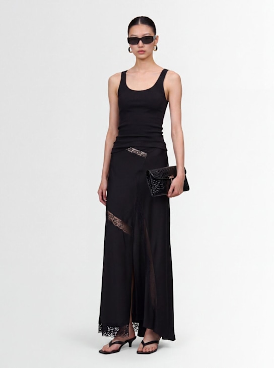 MSGM - Lace & satin long skirt
