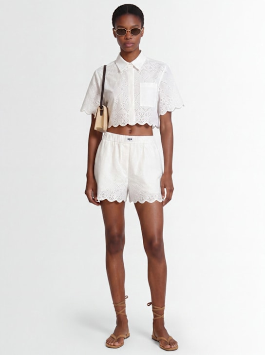 MSGM - Eyelet lace boxer-style shorts