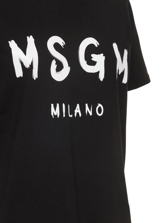 MSGM: Brush Stroke logo printed t-shirt