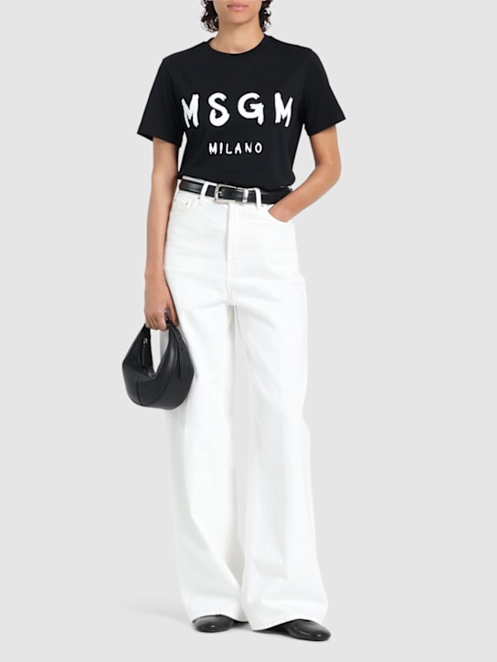 MSGM - Brush Stroke logo printed t-shirt