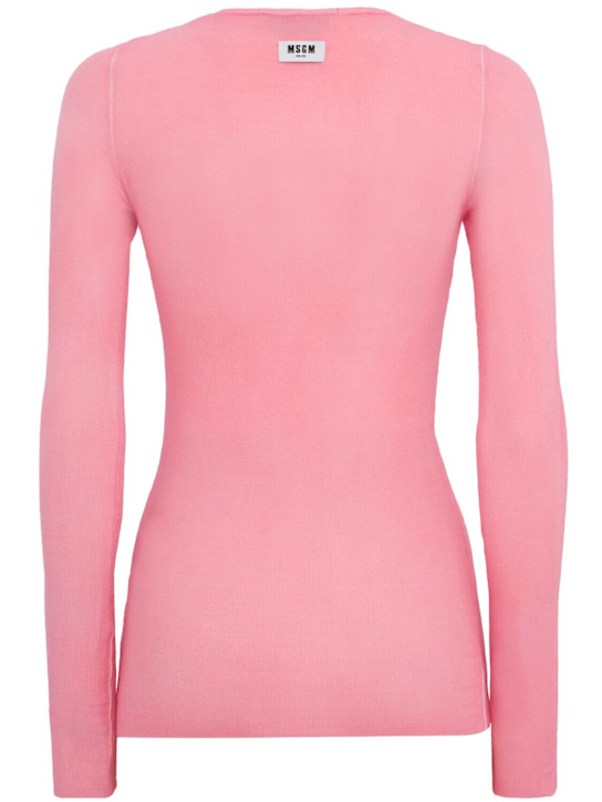 MSGM: Ribbed long sleeve stretch t-shirt