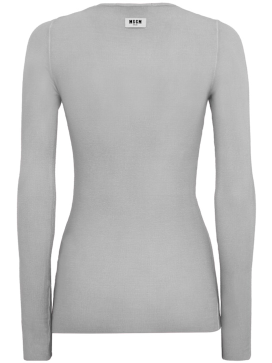 MSGM: Ribbed long sleeve stretch t-shirt