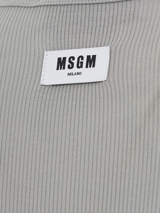 MSGM: Ribbed long sleeve stretch t-shirt