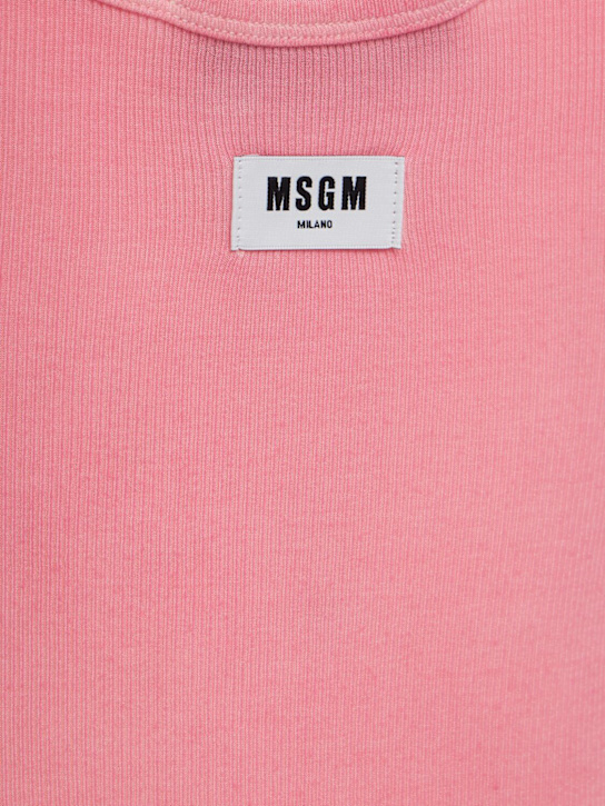 MSGM: Ribbed stretch viscose tank top