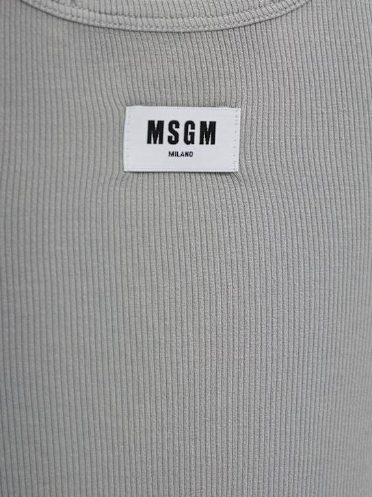 MSGM: Ribbed stretch viscose tank top