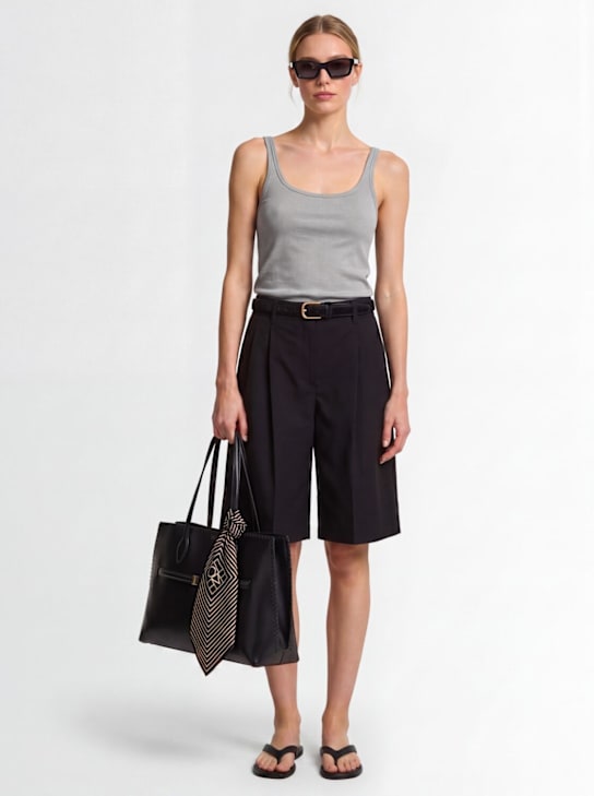 MSGM: Ribbed stretch viscose tank top