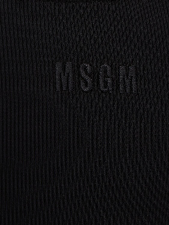 MSGM: Ribbed stretch cotton tank top w/ trim