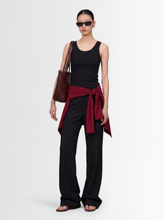 MSGM - Ribbed stretch cotton tank top w/ trim