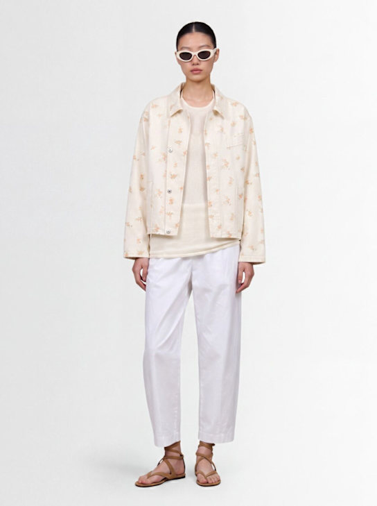 MSGM - Floral printed denim jacket
