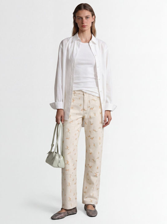 MSGM: Floral printed straight jeans