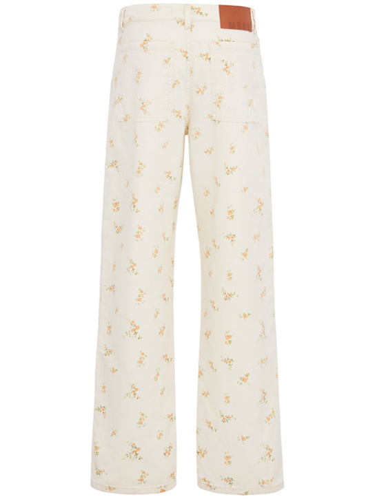 MSGM: Floral printed straight jeans