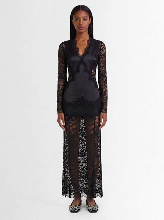 Rabanne: Stretch lace long dress