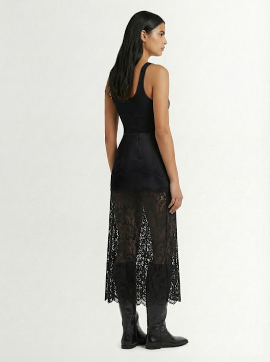 Rabanne: Stretch lace midi skirt