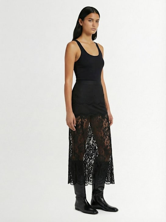 Rabanne: Stretch lace midi skirt