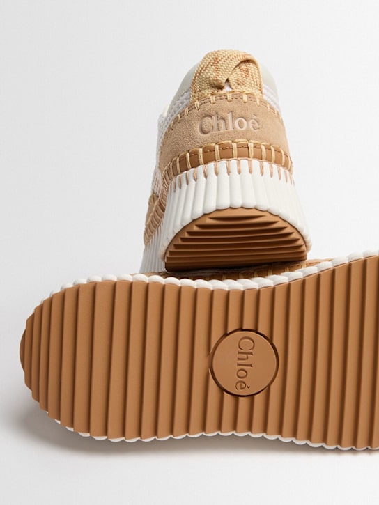 Chloé: Sneakers Nama in mesh e pelle 50mm