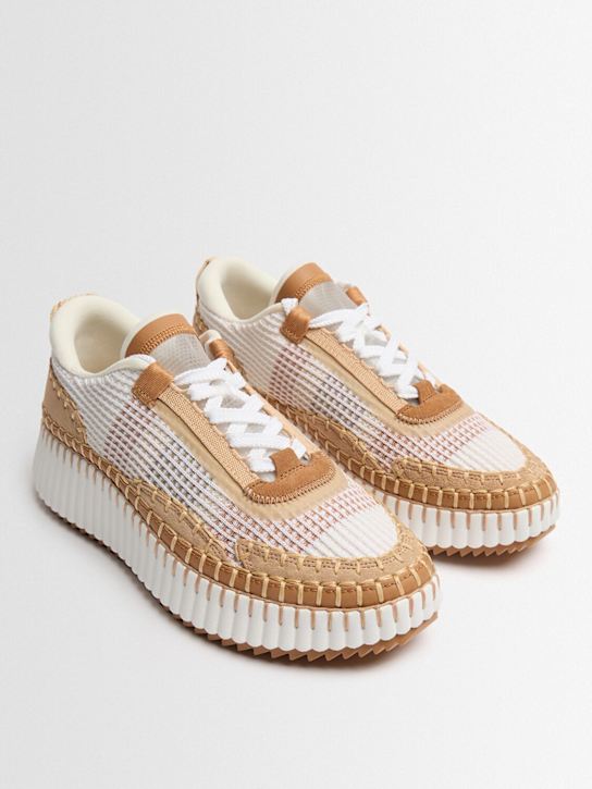 Chloé - 50mm Nama mesh & leather sneakers