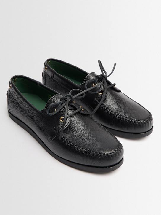VINNY'S - Boatman grained leather shoes