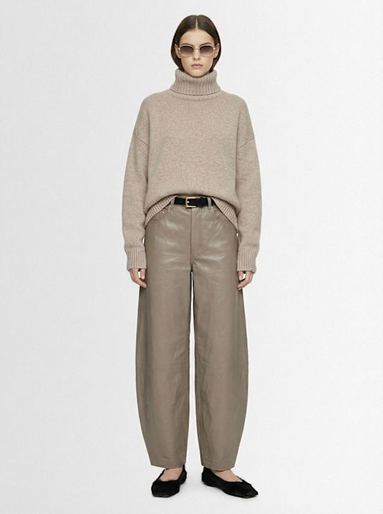 GESTUZ - Leva barrel wide leg leather pants
