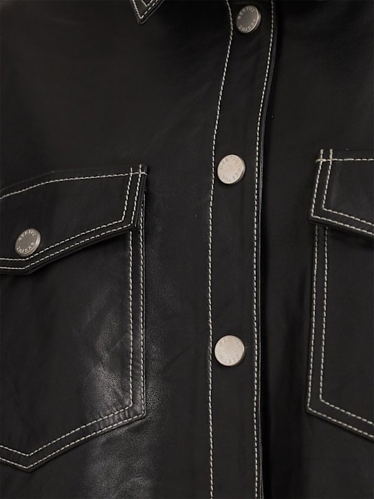 GESTUZ: Margo leather shirt jacket