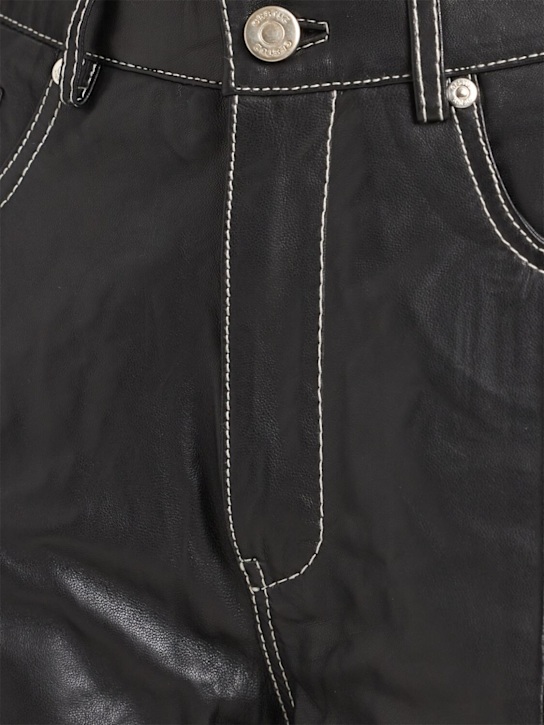 GESTUZ: Margo leather straight leg pants